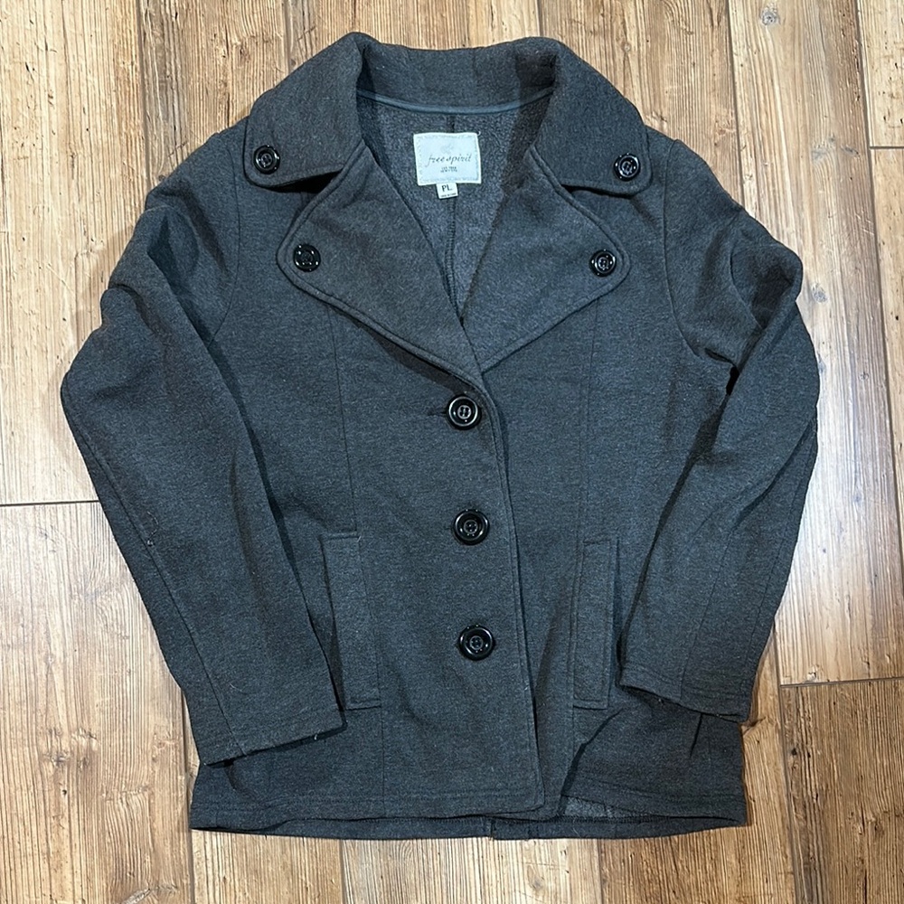 Charcoal Gray Women's Peacoat
